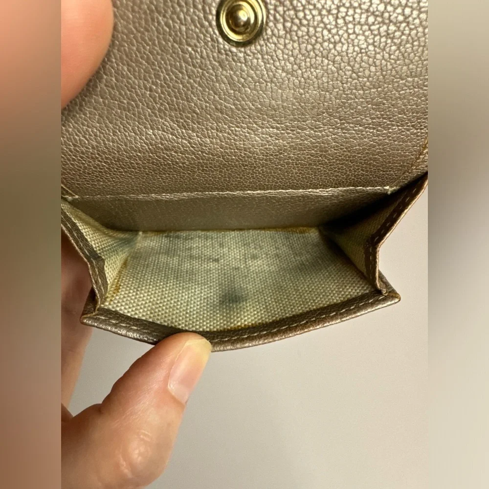💖 #175 Jimmy Choo Nemo Star Studded Metallic Leather Tri-fold Compact Wallet
